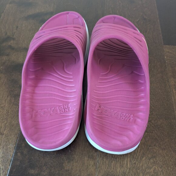 Hoka One One Ora Recovery Slide Sandals – Pink, Men’s 7 / Women’s 9, Used - Picture 4 of 9